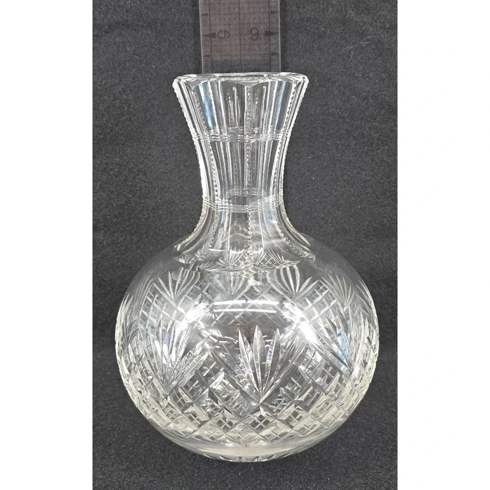 Antique‎ American Brilliant Cut Glass Crystal Vase Carafe Diamond Fan 6x8